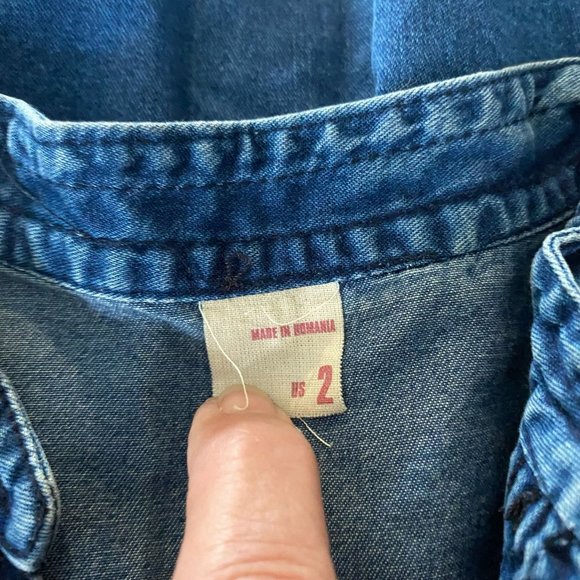 H&M DRESS BLUE DENIM WOMENS SIZE 2 - Picture 7 of 7